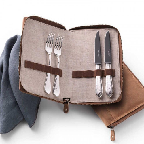 Robbe & Berking Martele - 150 g versilbert Grillset Frozen Black 4-tlg.